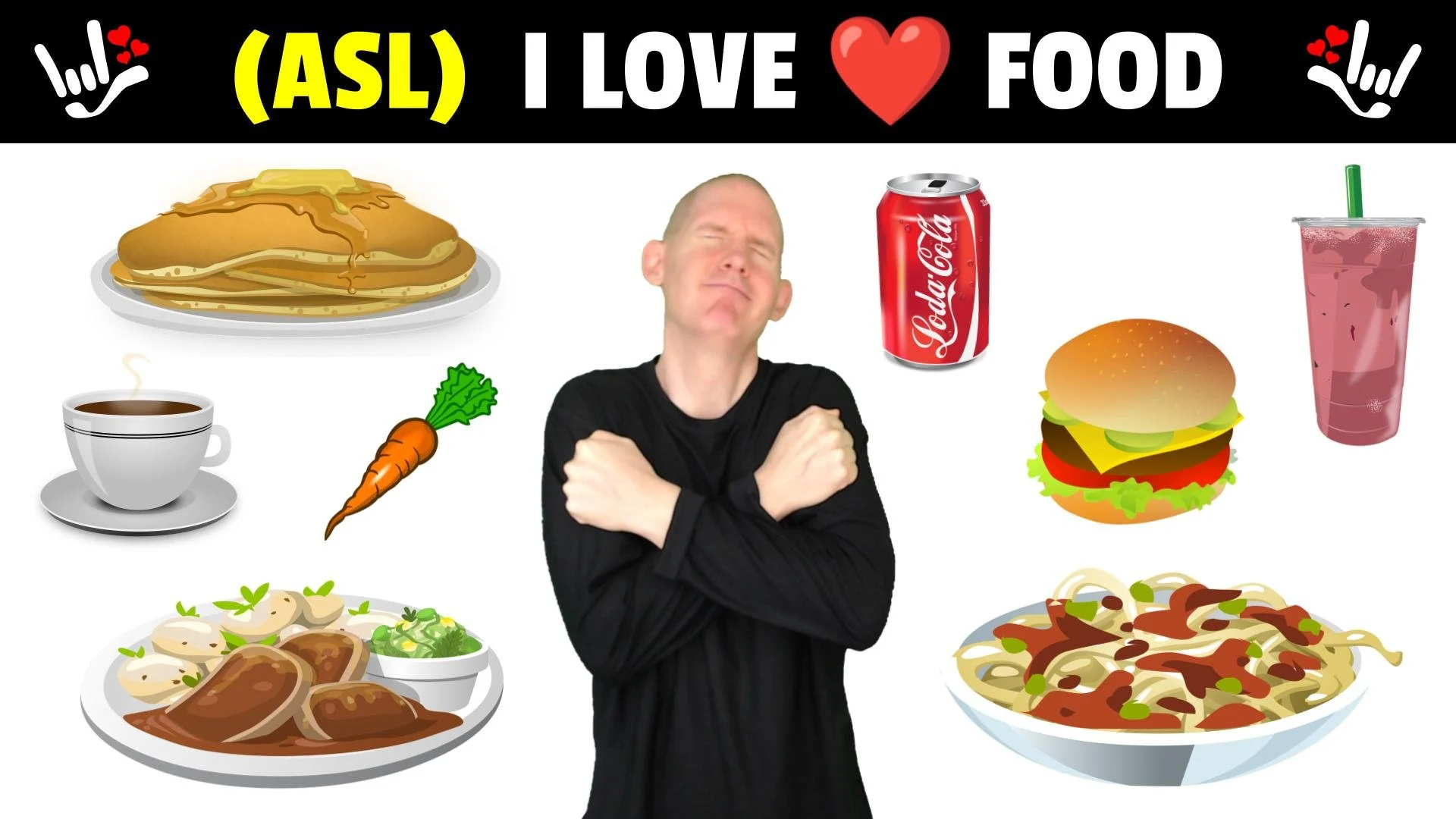 آموزش ASL | من عاشق غذا هستم | زبان علامت آمریکایی
