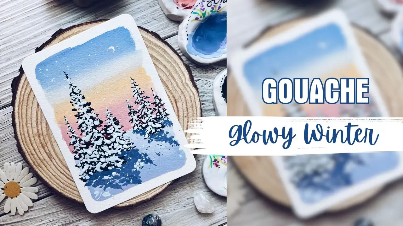 آموزش Gouache برای مبتدیان: یک منظره زمستانی درخشان را نقاشی کنید