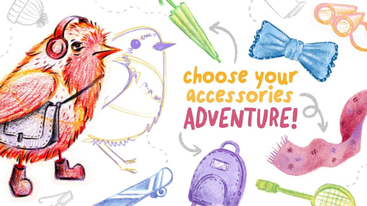 آموزش پرندگان پاپیون‌دار (+ کلی مطالب سرگرم‌کننده دیگر!) | طراحی و کاوش شخصیت‌ها با استفاده از اکسسوری‌ها
