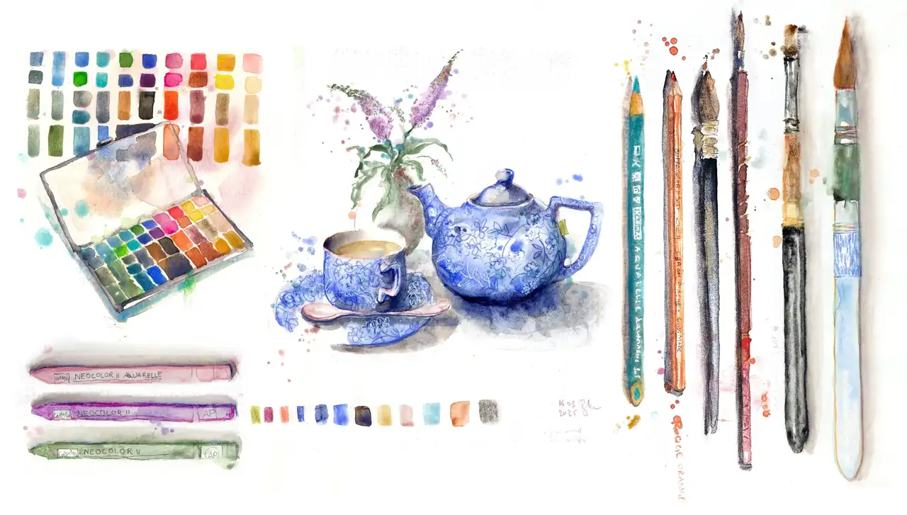 آموزش جادوی اسکچینگ: تکنیک‌های مدیا میکس برای تقویت آبرنگ شما
