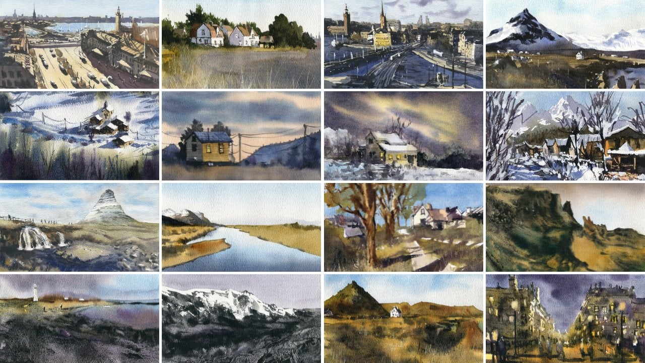 آموزش سی روز آبرنگ آزاد: اروپای شمالی و فراتر از آن
