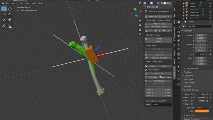 آموزش OrthoMesh3D. جراحی ارتوپدی را در 3D با استفاده از Blender برنامه ریزی کنید

