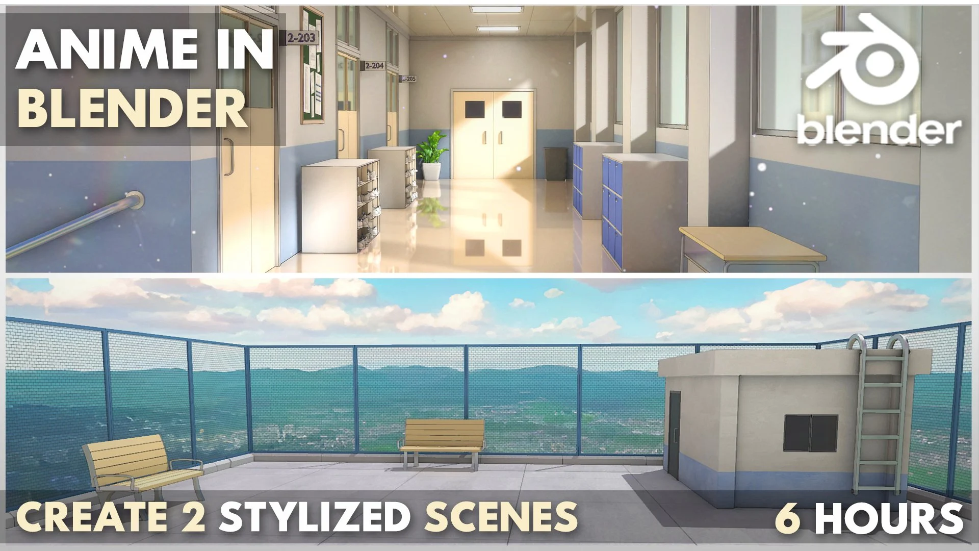 آموزش انیمه در بلندر: ساخت ۲ صحنه استایلایزد
