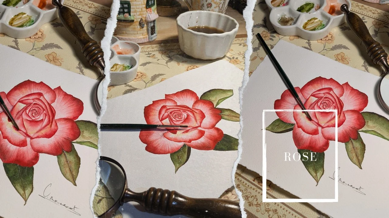 آموزش گل رز آبرنگی واقع‌گرایانه و پرجزئیات برای تمام سطوح
