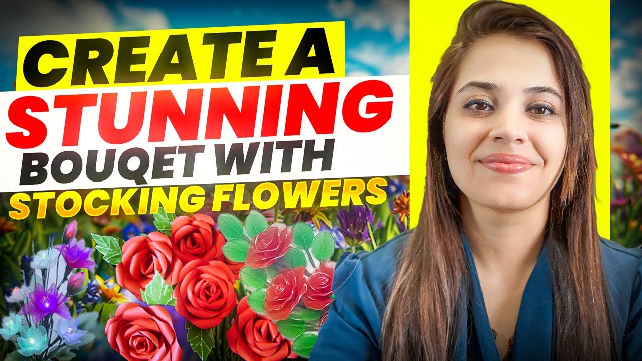 آموزش با گل‌های جوراب‌دار دسته‌گل خیره‌کننده‌ای بسازید!
