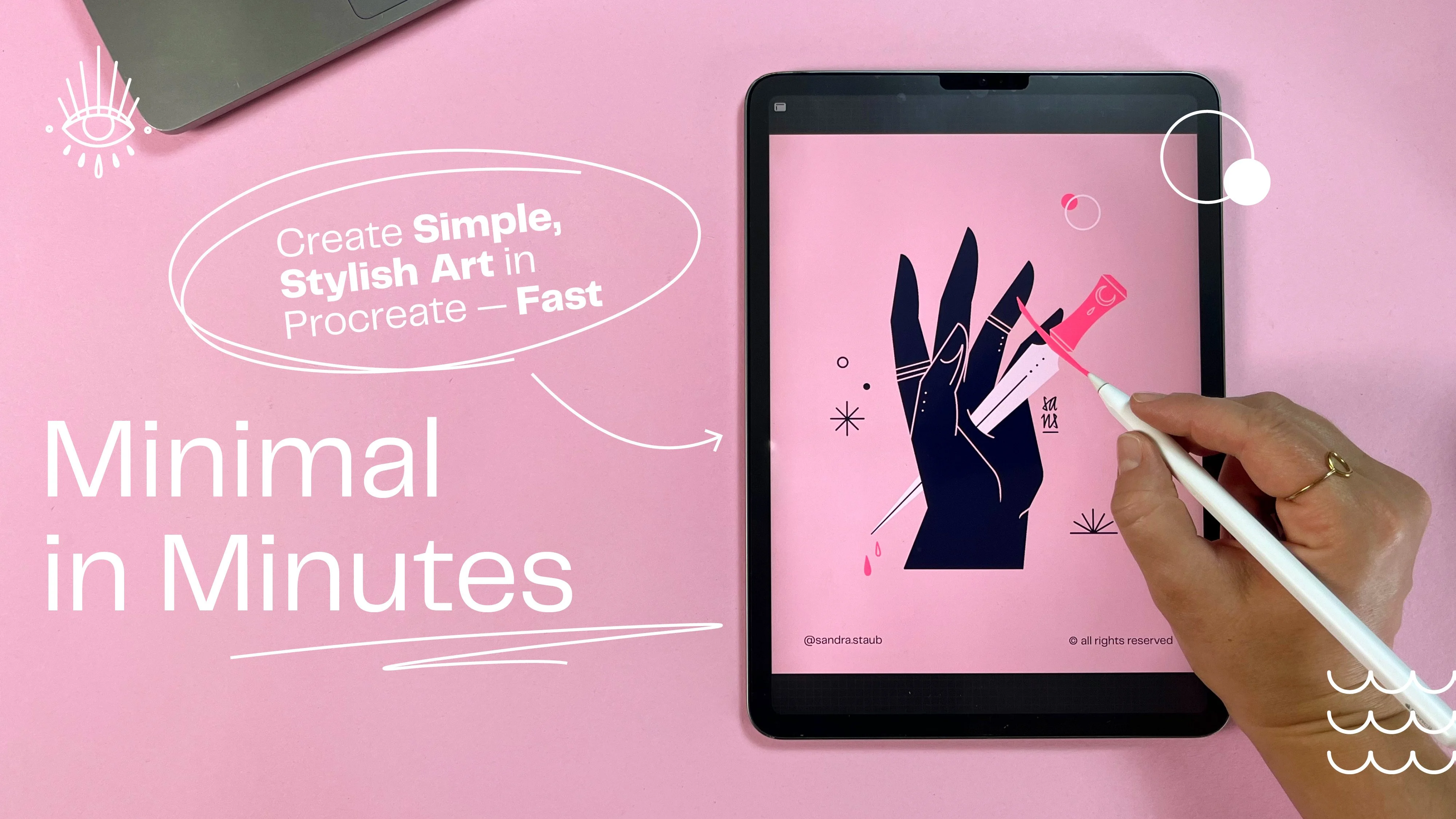 مینیمال در چند دقیقه: آموزش خلق یک تصویر ساده و شیک از دست در پروکرییت (Procreate)