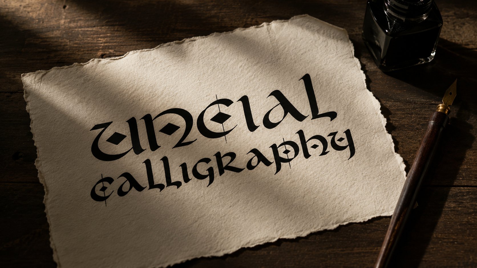 آموزش خوشنویسی آنسیال (Uncial) برای مبتدیان