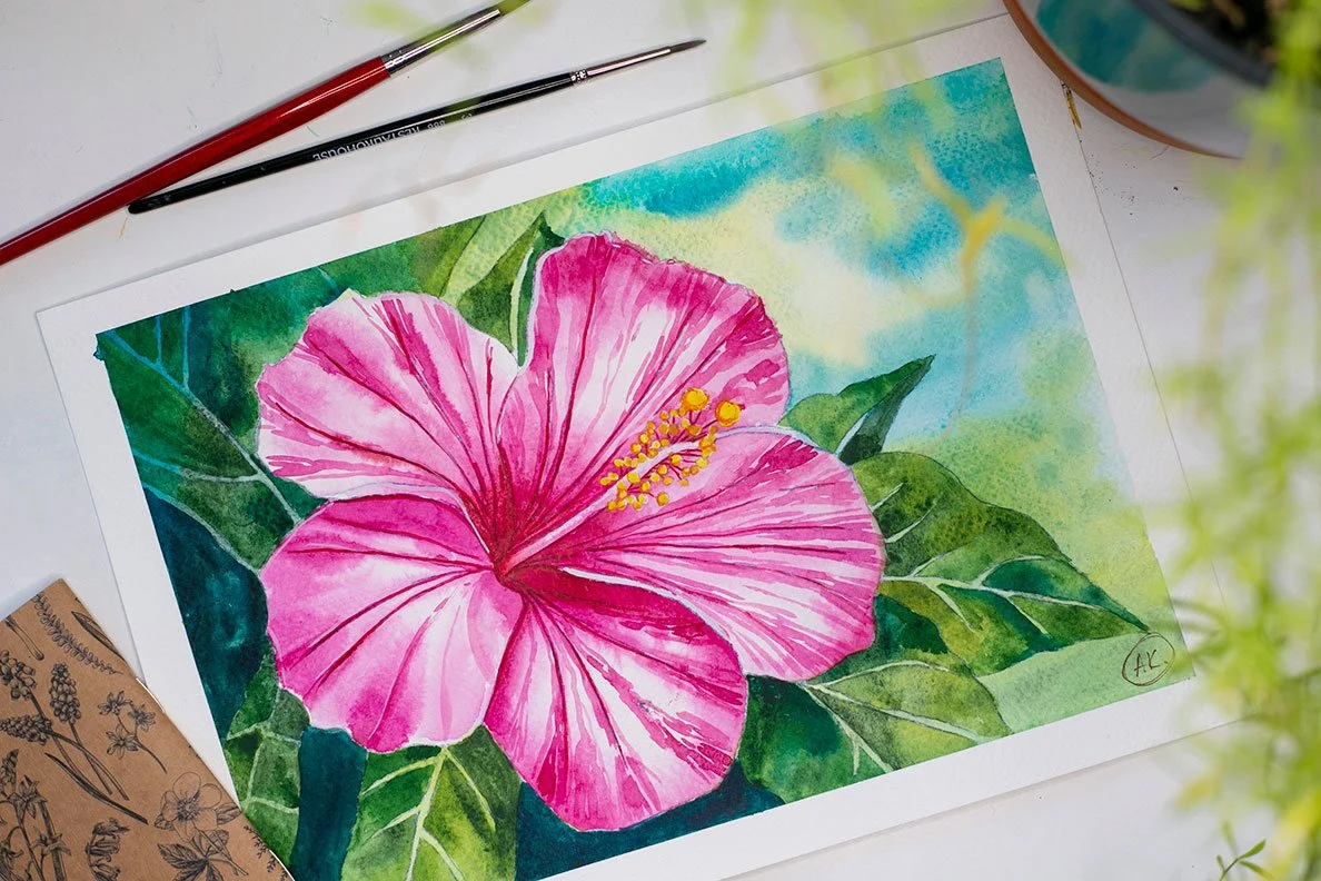 آموزش نقاشی ساکورا با اطمینان: کلاس آبرنگ ملایم برای همه سطوح
