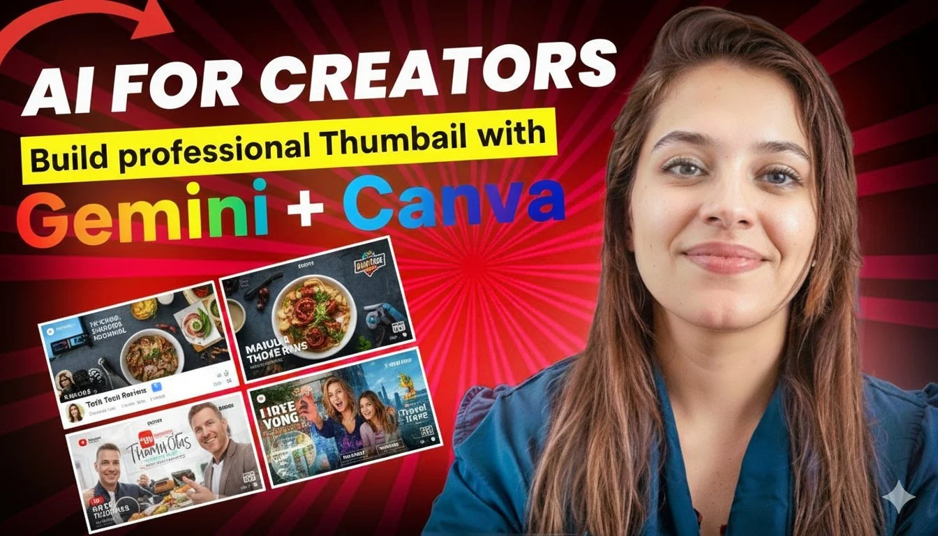 آموزش طراحی تامنیل با هوش مصنوعی: ساخت کاورهای کلیک‌خور یوتیوب با Gemini و Canva