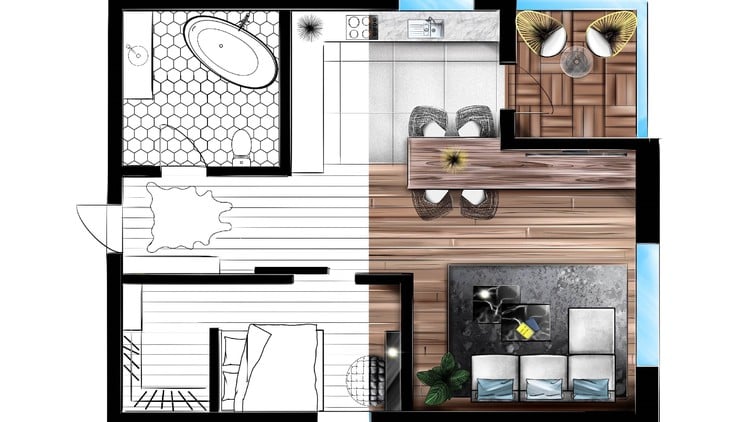 آموزش نقشه دوبعدی در Procreate

