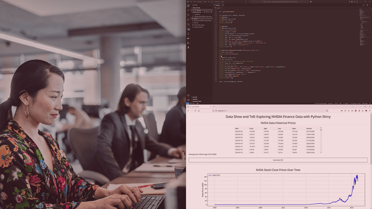 آموزش نمایش داده ها و گفتن: کاوش داده های مالی NVIDIA با Python Shiny