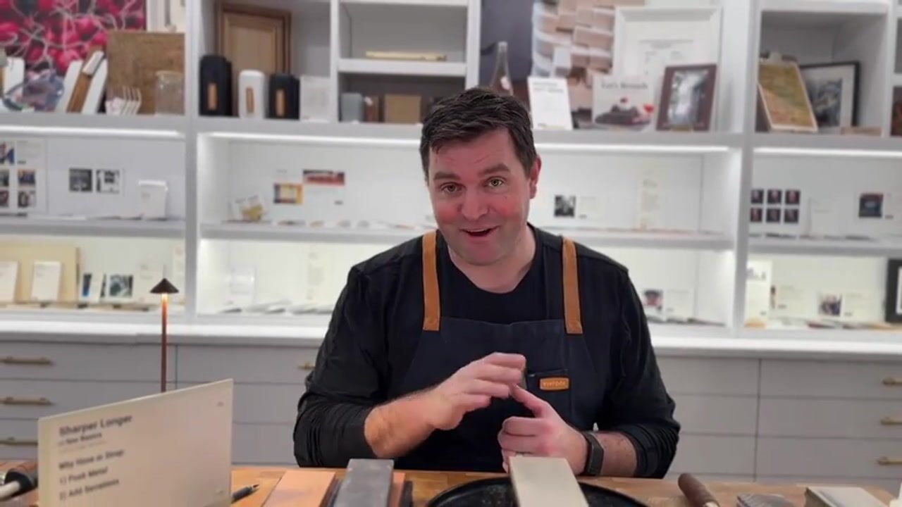 اصول و آموزش تیز کردن چاقو آشپزخانه با سنگ سنباده

