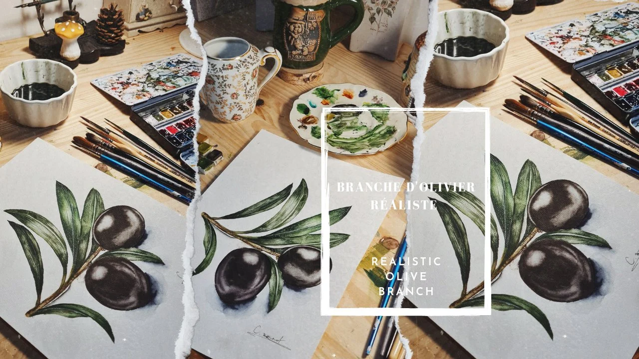 آموزش Branche d'Olives Réaliste à l'Aquarelle ، تکنیک ها بریزید