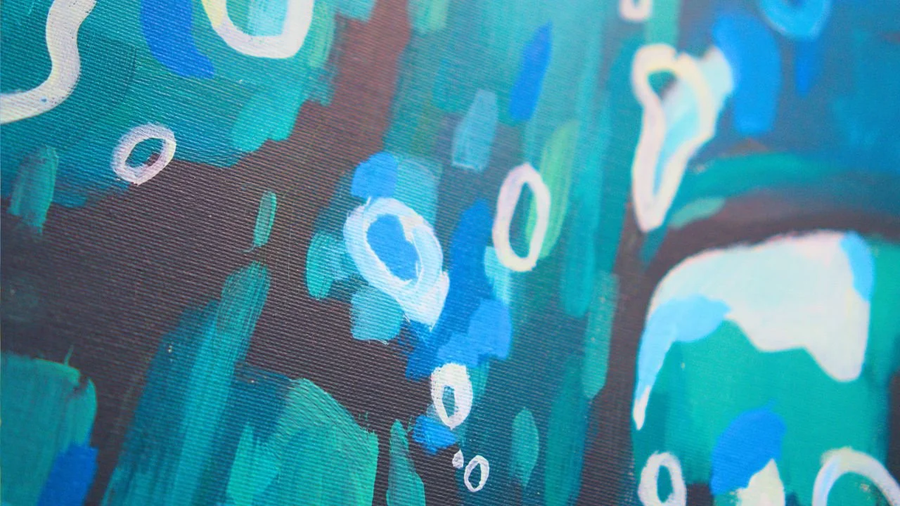 آموزش حال و هوای اقیانوسی آبستره: نقاشی اکریلیک آبستره آرامش‌بخش برای مبتدیان
