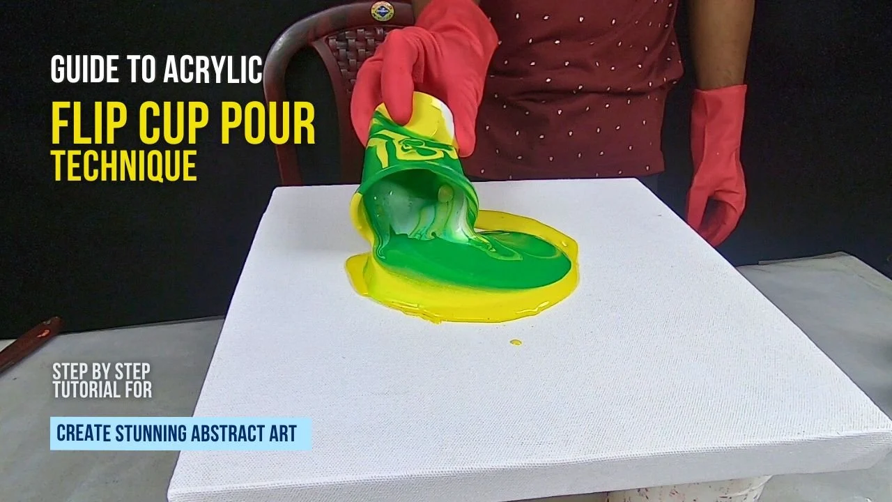 آموزش نقاشی پورینگ اکریلیک - خلق یک نقاشی آبستره خیره کننده با تکنیک فلیپ کاپ پورینگ
