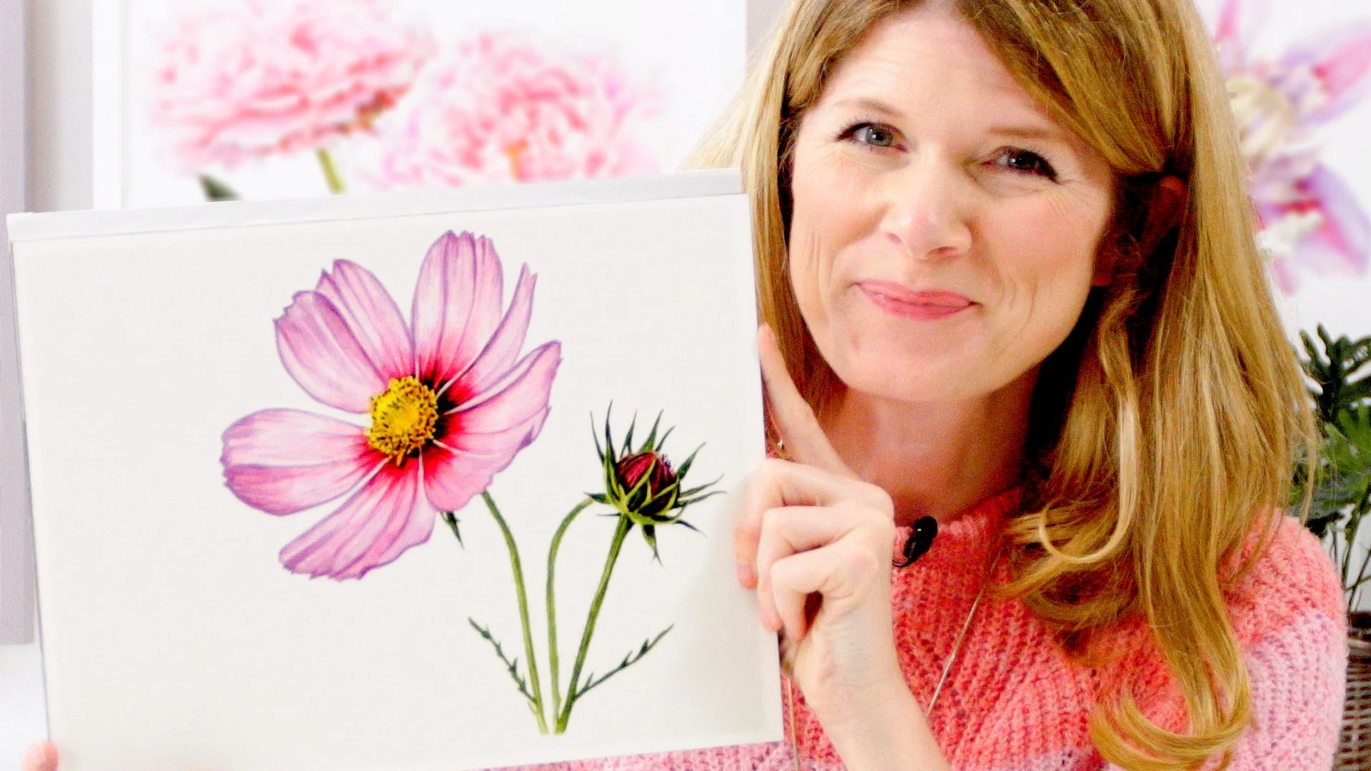 آموزش ۴ مرحله‌ای کشیدن گل کوکب با آبرنگ واقع‌گرایانه
