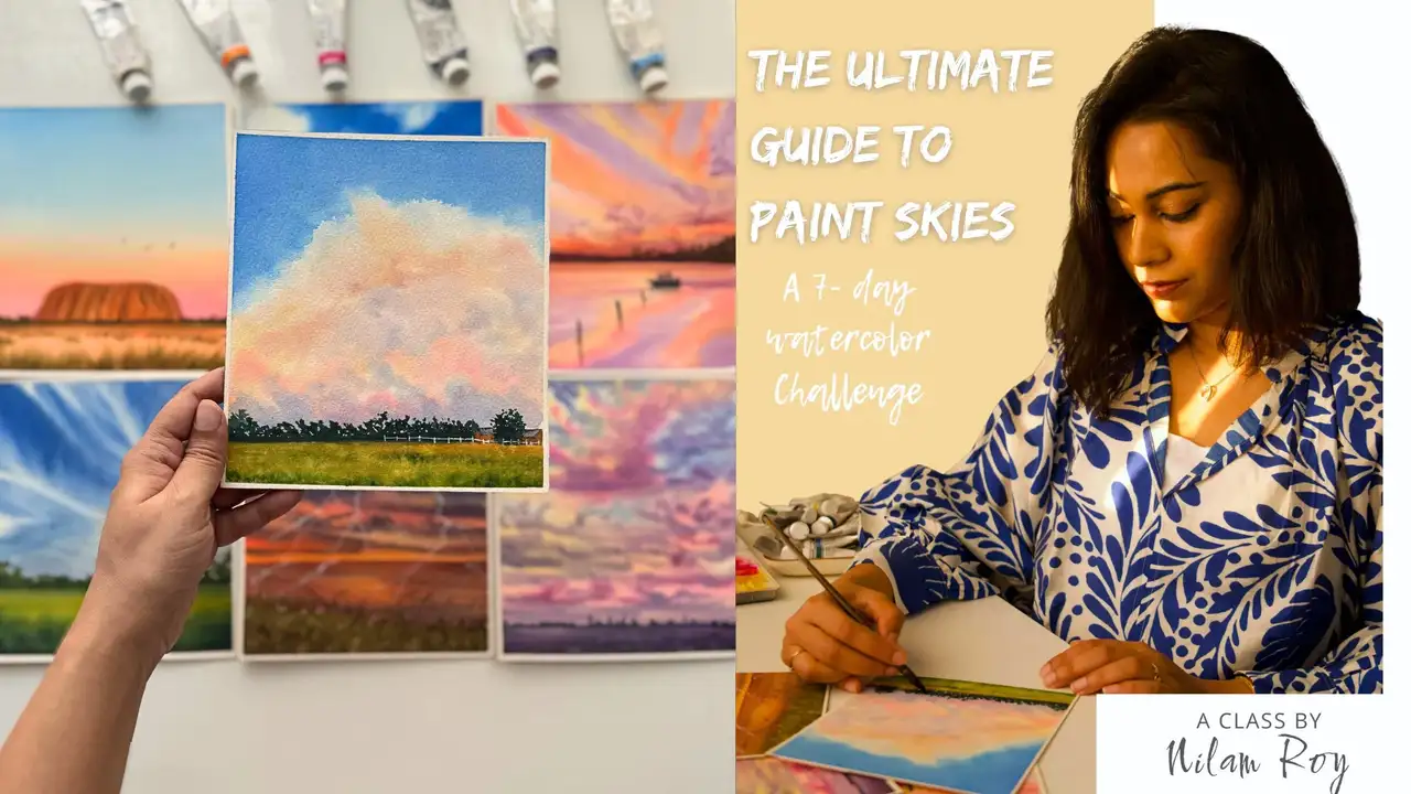 آموزش راهنمای جامع نقاشی آسمان در آبرنگ: چالش ۷ روزه
