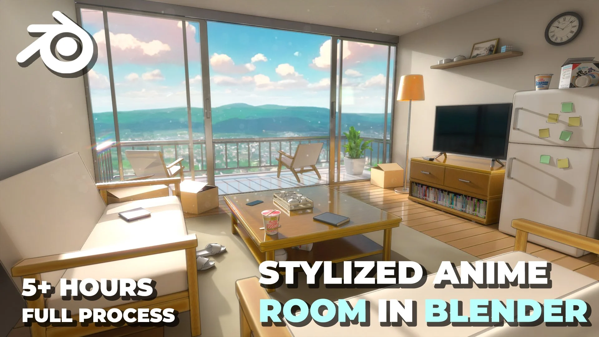 آموزش ساخت اتاق انیمه ای استایلیزه در بلندر

