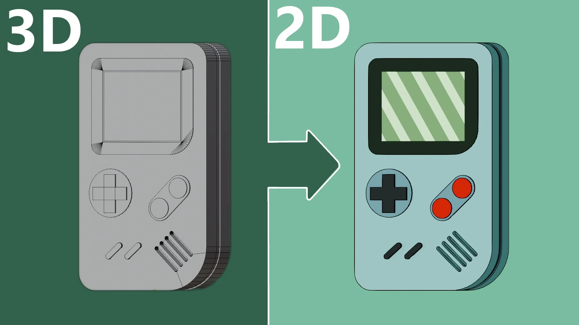 آموزش گردش کار 3D تا 2D - Game Boy