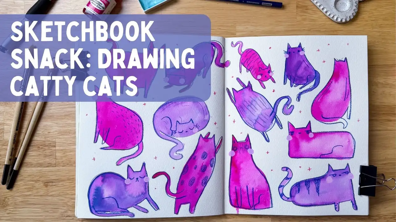 آموزش میان وعده Sketchbook: ترسیم گربه های گربه