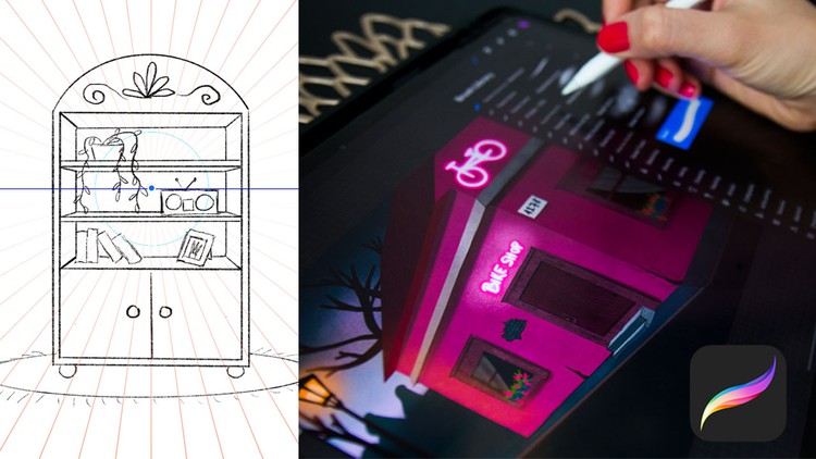 آموزش پرسپکتیو در پروکرئیت - پرسپکتیو یک نقطه‌ای

