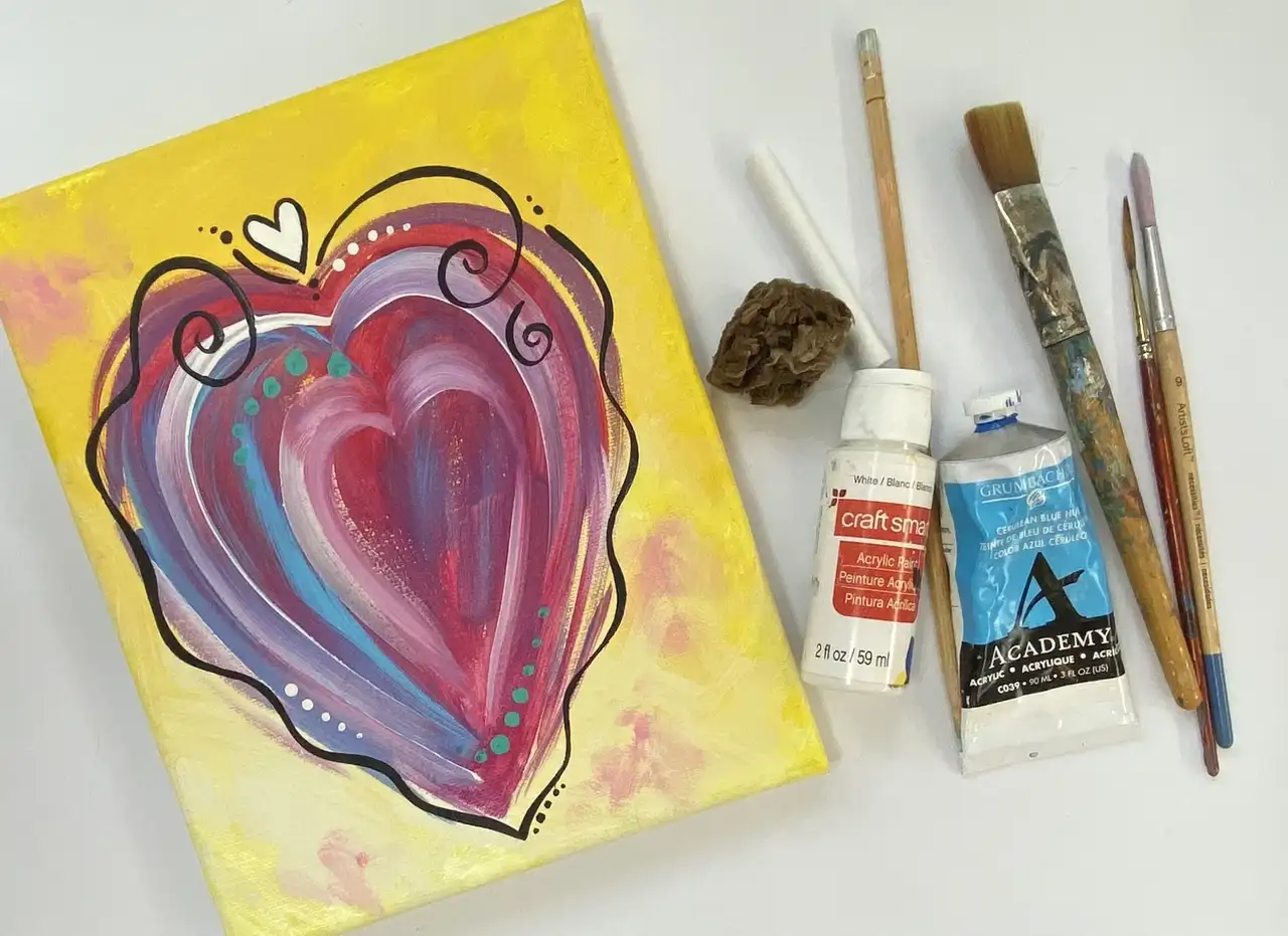 آموزش آکریلیک برای مبتدیان: نقاشی قلب‌های زیبا برای دکور

