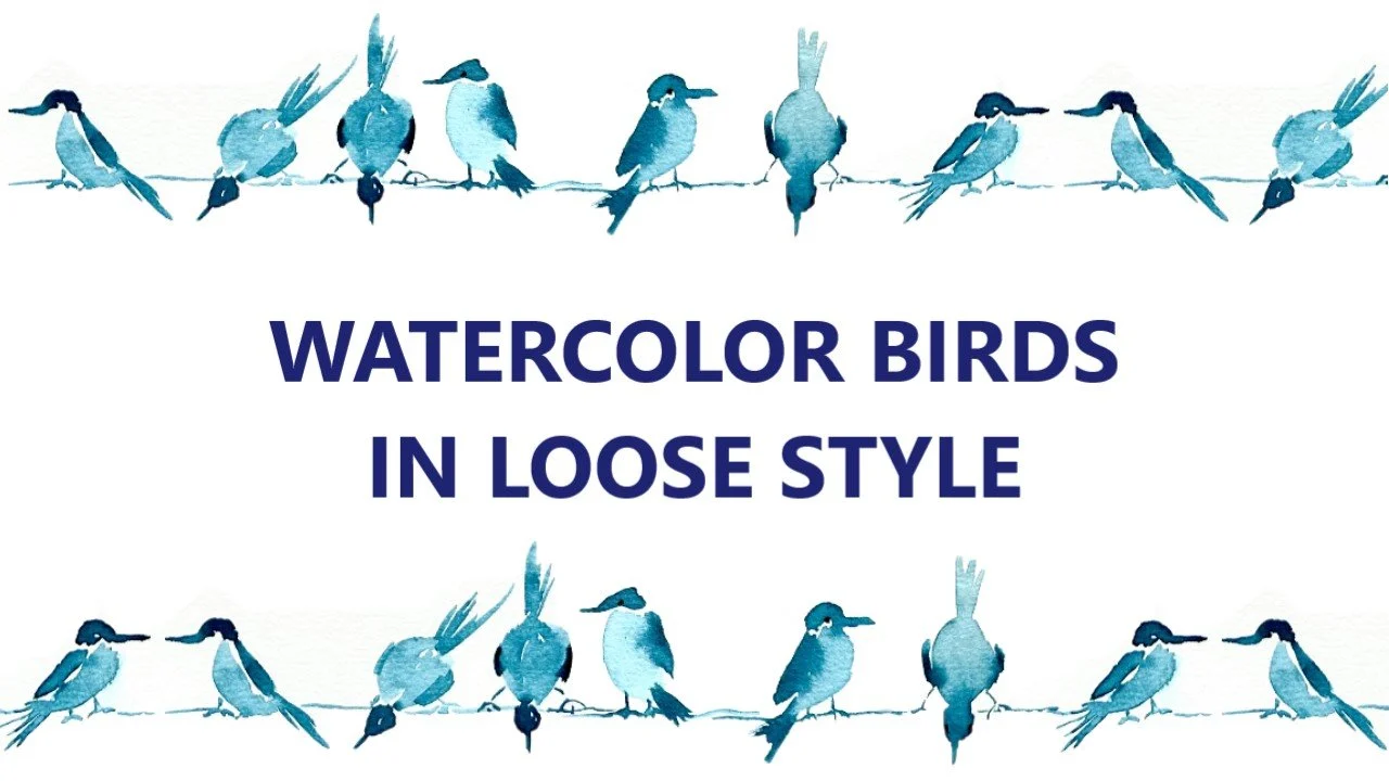 آموزش پرندگان آبرنگ را به سبک شل رنگ کنید: گام به گام نقاشی آبرنگ