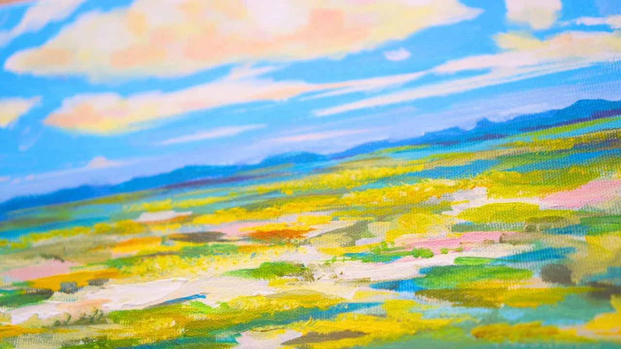 آموزش نقاشی منظره رویایی انتزاعی: اکریلیک آسان برای مبتدیان
