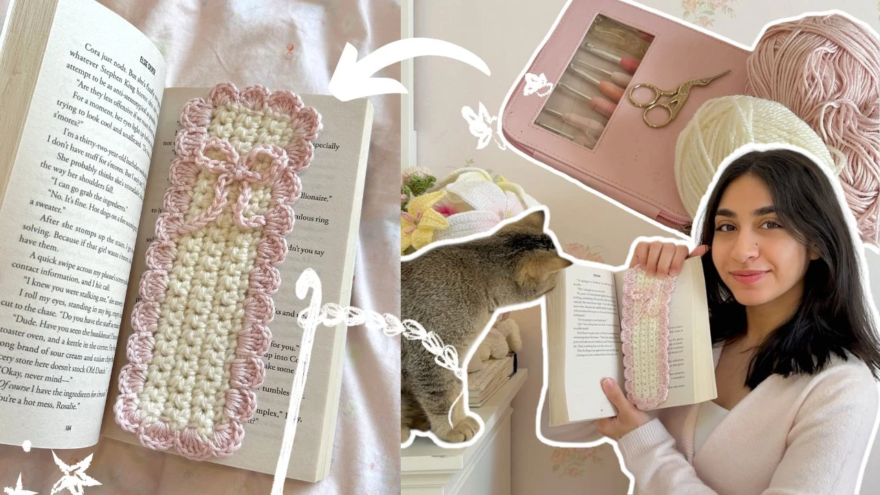 آموزش قلاب بافی برای مبتدیان: یک نشانک زیبا با لبه چین‌دار ببافید
