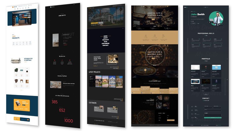 آموزش ساخت 5 وبسایت واکنشگرا با HTML، CSS و جاوااسکریپت

