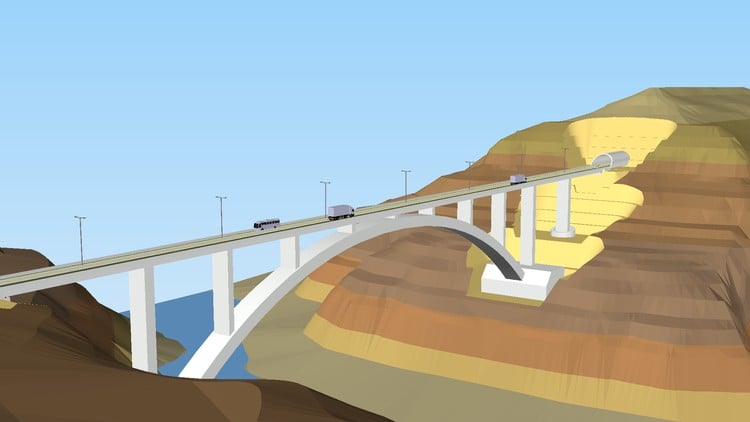 آموزش جامع سیویل تری دی کلاسیک: طراحی راه، تونل و پل قوسی
